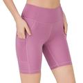 LOS OJOS Radlerhose Damen - Laufhosen kurz für Damen mit Taschen - hoch taillierte Biker-, Yoga- und Laufshorts Damen kurz, XXL