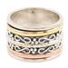 Total Serenity,'Sterling Silver Brass and Copper Meditation Spinner Ring'