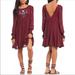 Free People Dresses | Final Clearance Nwt Free People Mohave Embroidered Floral Mini Dress In Plum S | Color: Black/Red | Size: S