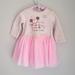 Disney Dresses | Disney Baby Quilted Sweater Embroidered Toddler Dress | Color: Cream/Pink | Size: 18-24mb