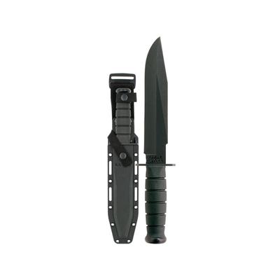 KA-BAR Knives Fighter Straight Edge Fixed Knife 8in 1095 Cro-Van Clip Point Black Powder Coat Black 1269