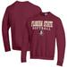 Men's Champion Garnet Florida State Seminoles Softball Stack Pullover Crewneck Sweatshirt