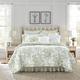 Laura Ashley Home Reversible Cotton Bedding with Matching Shams, Lightweight Home Decor for All Seasons, Bedford Green/Off-White, Queen