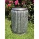 Discount Garden Statues Galvanised Vintage Dolly Tub | Large Metal Steel Zinc Garden Flower Pot Trough Planter S, Grey, 42cm tall, 29cm diameter, (HG1499SMA)