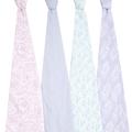 aden + anais essentials Pastel Swaddle Blanket - Pack of 4 | Large 100% Breathable Muslin Cotton Snug Wrap Set for Baby Girls | Multicolour Cute & Dainty Floral | Newborn & Infant Sleep Essentials