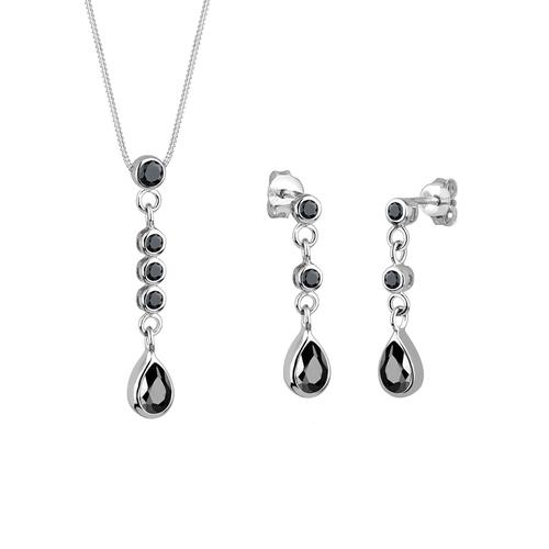 Elli – Elli Schmuckset Tropfen Zirkonia 925 Sterling Silber Schmuck-Set Damen