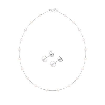 Elli - Elli Schmuckset Schmuck Set Süßwasserzuchtperle 925 Sterling Silber Schmuck-Set 1 ct Damen