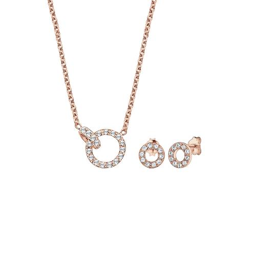 Elli – Elli Schmuckset Kette Stecker Geo Kristalle 925 Silber Schmuck-Set Damen