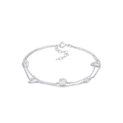 Elli - Elli Armband Layer Dreieck Geo Zirkonia Kristalle 925 Silber Armbänder & Armreife 1 ct Damen