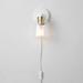 Novogratz x Globe Electric Novogratz X Globe Avery 1-Light Plug-In Or Hardwire Wall Sconce, Matte White, Matte Brass Socket | Wayfair 91002449