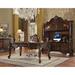 Acme Versailles Computer Desk w/ Hutch Wood/Metal in Brown | 92 H x 76 W x 21 D in | Wayfair 92284