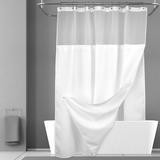 Latitude Run® Waffle Weave Shower Curtain w/ Snap-In Liner, 12 Hooks Included Polyester in Gray | 96 H x 71 W in | Wayfair