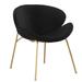 Everly Quinn Velvet Dining Chairs, Upholstered Living Room Chairs w/ Gold Metal Legs Set Of 2 Chairs, Pink Velvet in Black | Wayfair