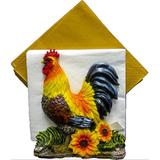 Rosalind Wheeler Chickens Roosters Hens Chicks Napkin Holder Plastic in Green/Red/Yellow | 6 H x 4.75 W x 4.13 D in | Wayfair