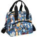 East Urban Home Water-Resistant Leakproof Insulated Picnic Tote Bag, Service for 1 Polyester Canvas in Black/Blue | 10.2 H x 11.8 W x 7 D in | Wayfair