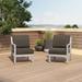 Gracie Oaks Lanai Left/Right Outdoor Arm Chair - Olefin, Wood in Gray | 32 H x 27 W x 29.25 D in | Wayfair C46810D5AD0941A3BFB9897946A25302