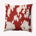 Gracie Oaks Moo Print Decorative Throw Pillow Square Down/Feather/Polyester in Red | 26 H x 26 W in | Wayfair 428B92472BEC409B981BD21AC16B026C