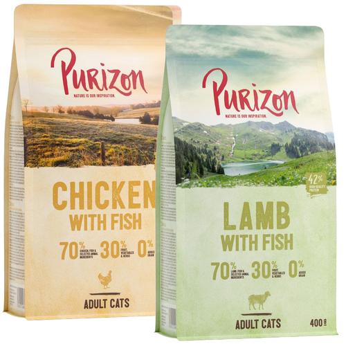 2 x 400g Adult Lamm & Fisch / Huhn & Fisch Purizon Cat