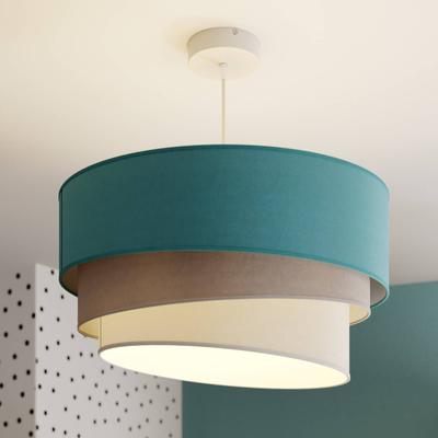 Hängelampe Pastell Trio Duolla, dimmbar, blau, für Wohn- / Esszimmer, Textil / Stoff / Seide, Pendelleuchte Image