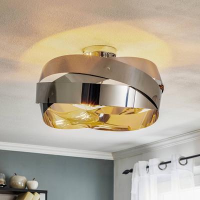 Deckenlampe Tornado Domiluce, dimmbar, chrom / silber, für Wohn- / Esszimmer, Metall, Modern, Deckenlampe Image
