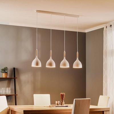 Hängelampe Noak Luminex, dimmbar, weiß / opal, für Wohn- / Esszimmer, Metall, Pendelleuchte Image