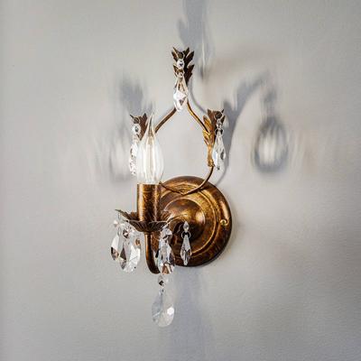 Kristall Wandlampe Teresa ONLI, dimmbar, bronze / altmessing, für Wohn- / Esszimmer, Metall, Antik, Wandleuchte, Wandlampe Innen Image