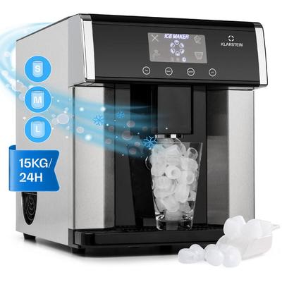 Eiszeit Eiswürfelmaschine Edelstahl 3 Eiswürfelgrößen silber - Klarstein