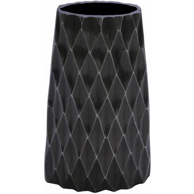 Aluminium Blumenvase schwarz - gerade / 26 cm - Alu Tisch Deko Blumen Vase Metall