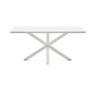 Kave Home - Tavolo Argo di melammina con finitura bianca e gambe in acciaio con finitura bianca 160