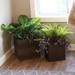 Sunnydaze Square Polyrattan Indoor Planters - 1 Large/1 Small Planter