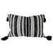 Foreside Home & Garden Black & White Striped 14X22 Filled Pillow