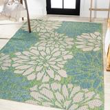 JONATHAN Y Marvao Modern Floral Textured Weave Indoor/Outdoor Area Rug