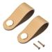 Drawer Knobs, 2.56" 2Pcs Leather Dresser Handles Door Pulls Cupboard Pull, Beige