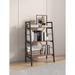 Nestfair Home Office 3 Tier Metal Frame Bookshelf H Ladder Shelf