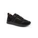 Wide Width Women's Stella Sneaker by SoftWalk in Black Nubuck (Size 12 W)