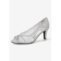 Wide Width Women's Picaboo Pump by Easy Street in Silver Glitter (Size 12 W)