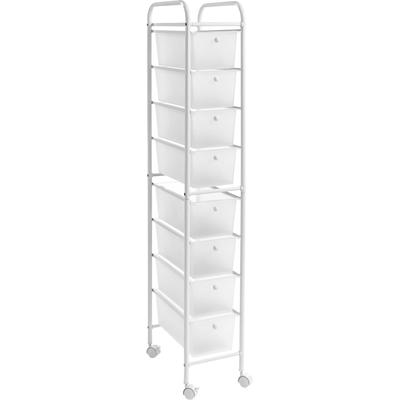 Regalwagen HEINE HOME, weiß, B:25cm H:139cm T:39cm, Metall, Metall, Regale, Ordnungswagen