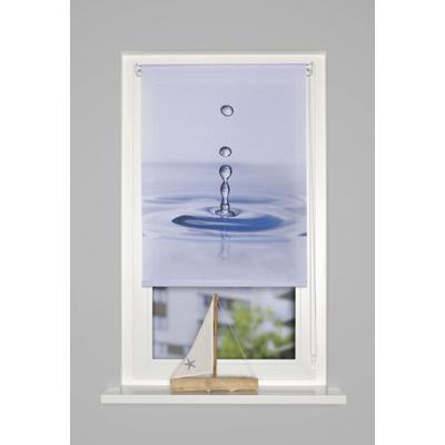 Raffrollo HOME WOHNIDEEN "FARO" Gr. 2, blau, B:60cm H:150cm, Obermaterial: 100% Polyester, Raffrollos, Kettenzugrollo, digital bedruckt Image