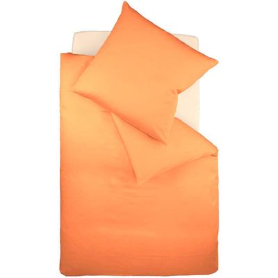 Bettwäsche FLEURESSE "Colours in 135x200, 155x220 oder 200x200 cm", orange (terrakotta), B/L: 155cm x 220cm, , Mako-Satin, B/L: 80cm x 80cm, Mako-Satin, Obermaterial: 100% Baumwolle, Bettwäsche, Bettwäsche aus 100% Baumwolle, uni, mit Reißverschluss Image