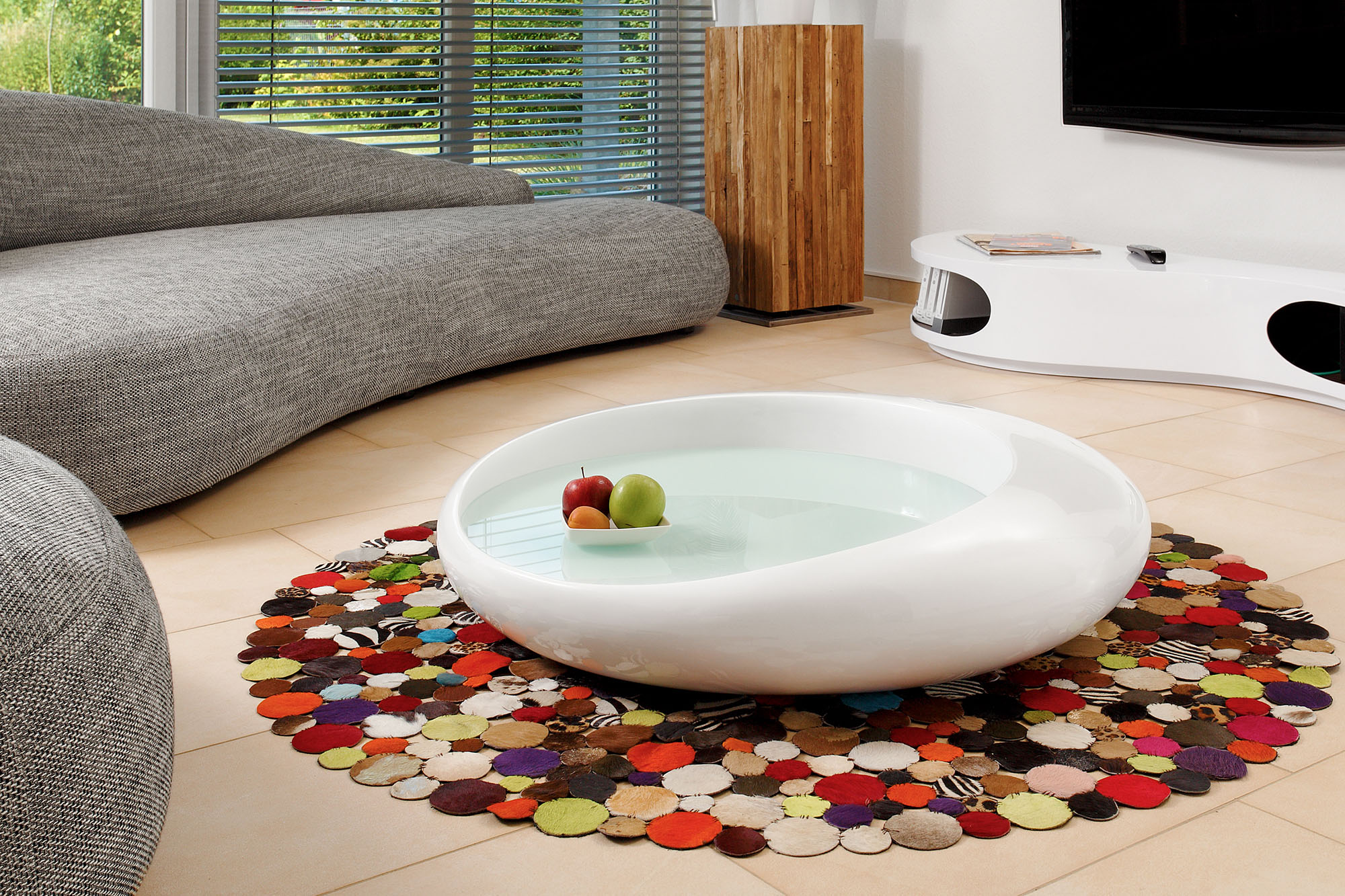 Couchtisch SALESFEVER "Catania Coffeetable im zeitlosen Stil", weiß (weiß, weiß, weiß), B:100cm H:25cm T:100cm, Tische, Mit eleganter, integrierter 10 mm Weißglasplatte