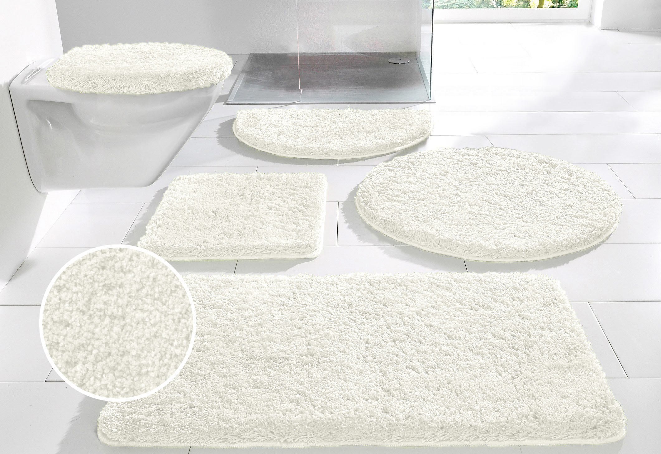 Badematte MY HOME "Sanremo, Badvorleger, Badezimmer Teppich, sehr weich" Gr. 7, beige (natur), H:30mm, Polyester, Badematten, Badematte, Badteppich, unifarben, rechteckig, rund & als 3-tlg. Set erhältlich, Topseller