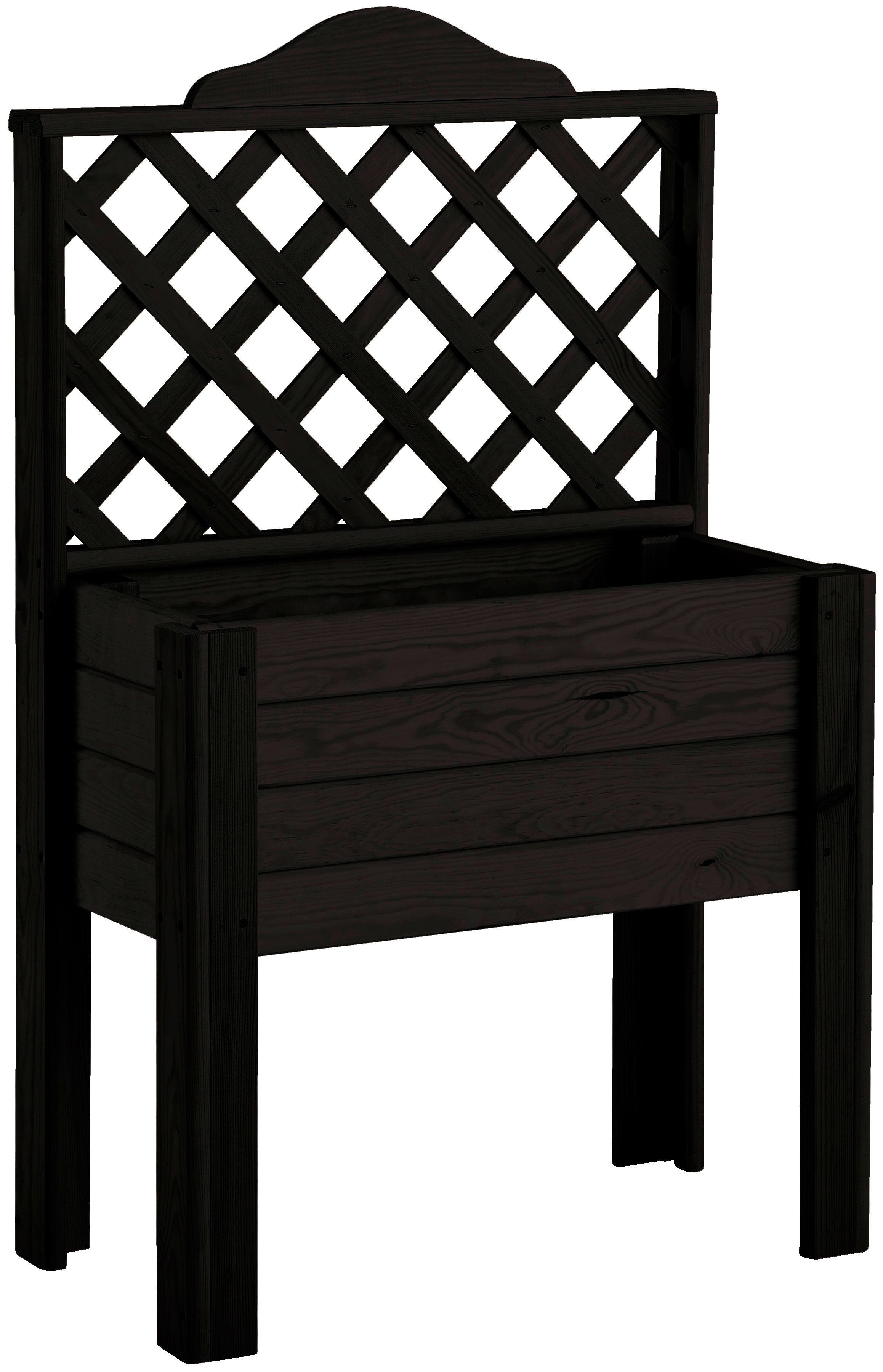 Pflanzkübel PROMADINO, grau (anthrazit), B:60cm H:100cm T:30cm, Holzwerkstoff, Pflanzgefäße, mit Rankgitter, BxTxH: 60x30x100 cm Image