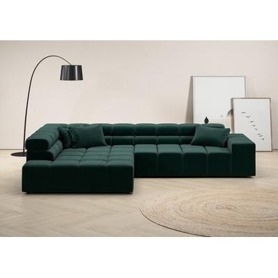 Ecksofa INOSIGN "Ancona incl. Kopfteilverstellung, OTTOs Choice, Breite 319cm, L-Form", grün (smaragd), B:319cm H:70cm T:215cm, Struktur (85% Polyester, 15% Viskose), Luxus-Microfaser weich (98% Polyester, 2% Nylon), Velours (100% Polyester), Sofas,... Image