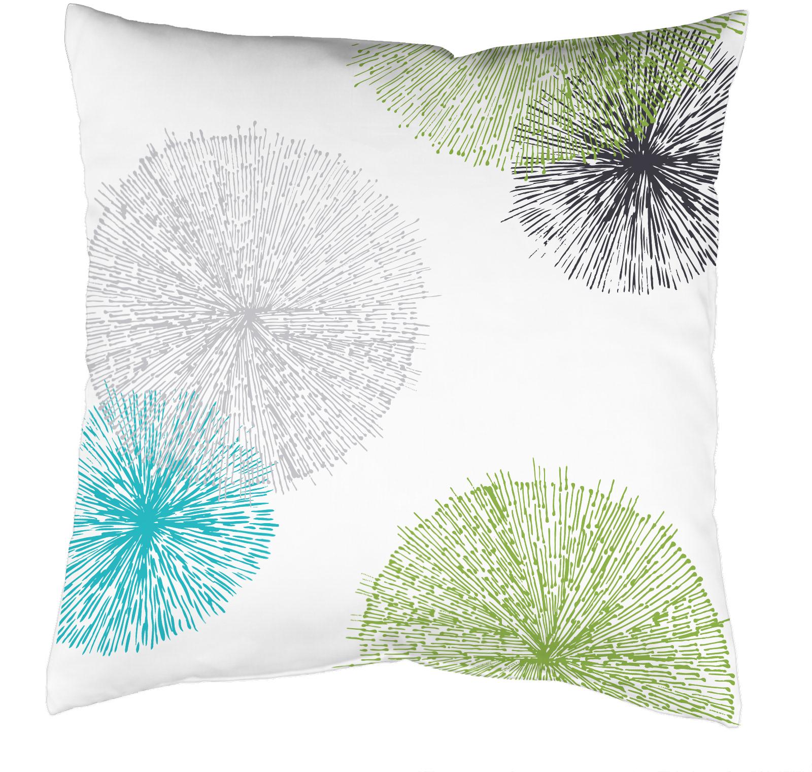 Dekokissen HOME WOHNIDEEN "SCOPPIO" Gr. 2, grün (grün, bedruckt), B:50cm L:50cm, Polyester, Dekokissen_Sitzkissen_Kissenhüllen, Kissenhülle mit Füllung