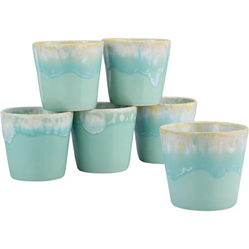 „Becher CREATABLE „“Kaffeebecher Grespresso Lungo““ Trinkgefäße blau (aquablau) Kaffeebecher und Kaffeetassen 21 cl, Tassen Set, 6-teilig, Made in Europe“