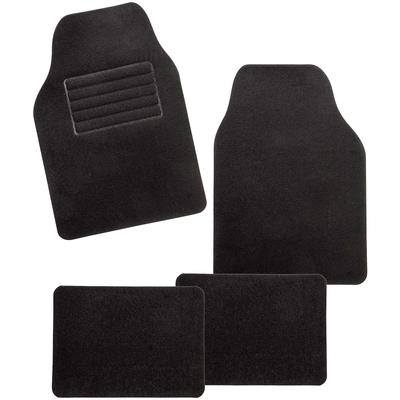 Universal-Fußmatten CARFASHION "Universal Auto-Textilfußmatten Set Rivazza, Velours Optik", schwarz, B:0cm, Polypropylen (PP), Automatten, universal passend, zuschneidbar, wasserabweisend, rutschsicher Image
