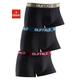 Boxer BUFFALO Gr. 128, 3 St., bunt (schwarz, bordeau x, schwarz, grün, grau) Kinder Unterhosen Boxershorts