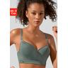 Sport-Push-up-BH LASCANA ACTIVE Gr. 75, Cup C, grün (khaki) Damen BHs mit Bügel eingearbeiteten Kissen