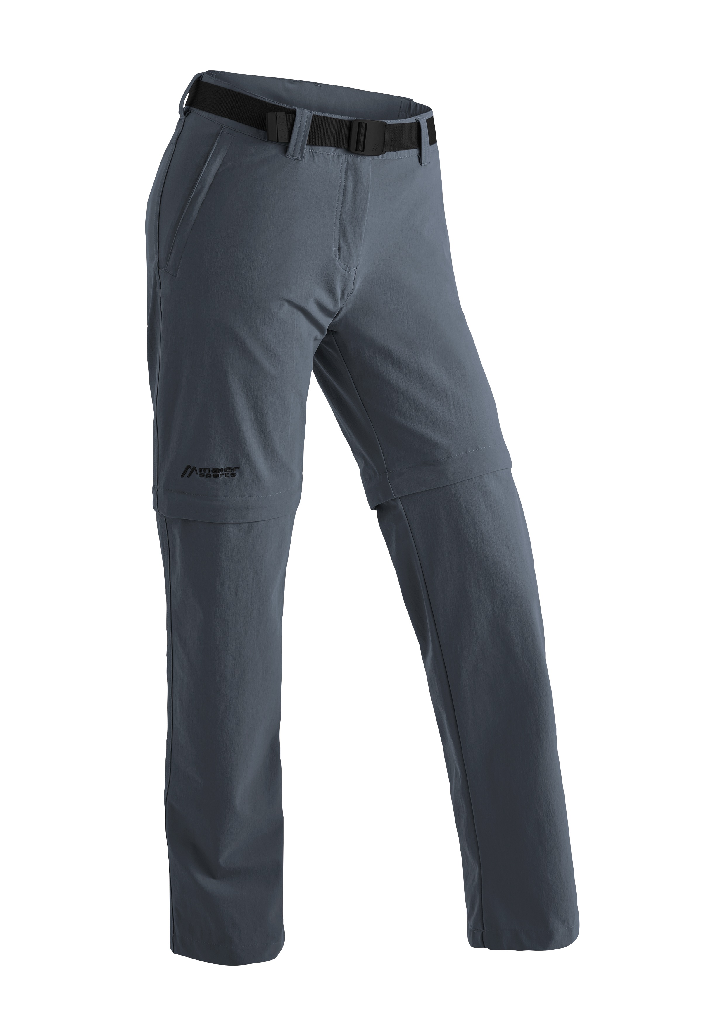 Funktionshose MAIER SPORTS "Nata 2", Damen, Gr. 38, Normalgrößen, grau, 90% Polyamid, 10% Elasthan, Hosen, Damen Wanderhose, zipp-off Outdoor-Hose, 3 Taschen, Regular Fit Image