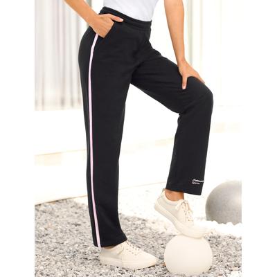 Sporthose, Damen, Gr. 44/46, Normalgrößen, rosa (schwarz, rosé), 100% Baumwolle, unifarben, lang, Hosen Image